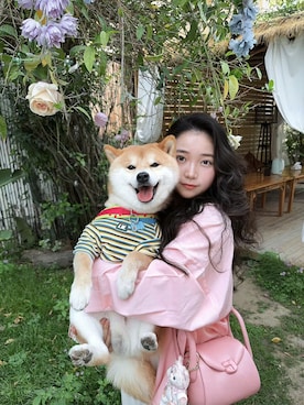 「M（エム）のアイテム（トップス、ホワイト系）」を使った、3點69さん（レディース・158cm）の春コーディネート