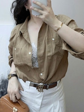 「M（エム）のアイテム（トップス）」を使った、3點69さん（レディース・158cm）の春コーディネート