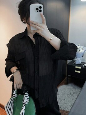 「M（エム）のアイテム」を使った、3點69さん（レディース・158cm）の春コーディネート