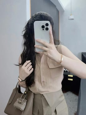 「M（エム）のアイテム（トップス）」を使った、3點69さん（レディース・158cm）の春コーディネート