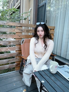 「M（エム）のアイテム（トップス）」を使った、3點69さん（レディース・158cm）の春コーディネート