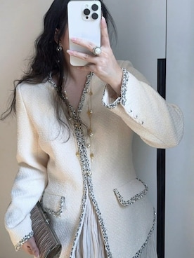 「M（エム）のアイテム」を使った、3點69さん（レディース・158cm）の春コーディネート