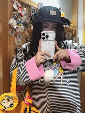 「M（エム）のアイテム（トップス、ホワイト系）」を使った、3點69さん（レディース・158cm）の春コーディネート