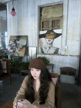 「M（エム）のアイテム」を使った、3點69さん（レディース・158cm）の春コーディネート