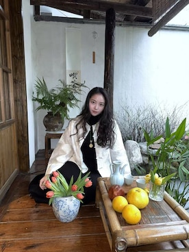 「M（エム）のアイテム」を使った、3點69さん（レディース・158cm）の春コーディネート