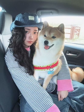 「M（エム）のアイテム（トップス、ホワイト系）」を使った、3點69さん（レディース・158cm）の春コーディネート