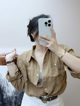 「M（エム）のアイテム」を使った、3點69さん（レディース・158cm）の春コーディネート