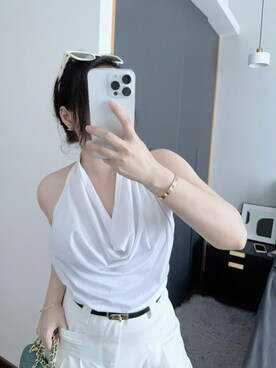 「M（エム）のアイテム」を使った、3點69さん（レディース・158cm）の春コーディネート
