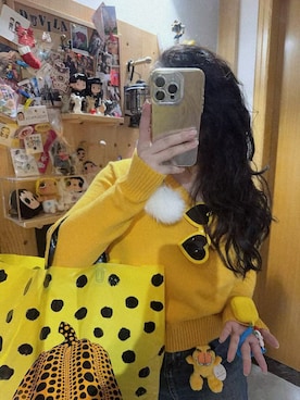 「M（エム）のアイテム（トップス、ホワイト系）」を使った、3點69さん（レディース・158cm）の春コーディネート