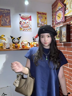 「M（エム）のアイテム（トップス、ホワイト系）」を使った、3點69さん（レディース・158cm）の春コーディネート