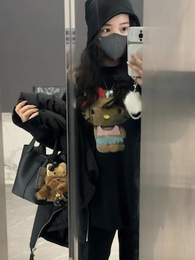 「M（エム）のアイテム（トップス、ホワイト系）」を使った、3點69さん（レディース・158cm）の春コーディネート