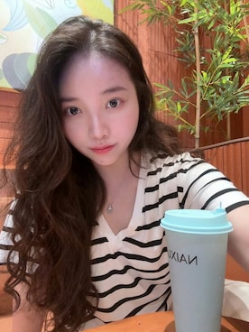 「M（エム）のアイテム（トップス）」を使った、3點69さん（レディース・158cm）の春コーディネート