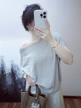 「M（エム）のアイテム（トップス）」を使った、3點69さん（レディース・158cm）の春コーディネート