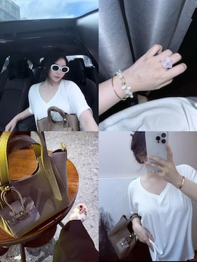 「M（エム）のアイテム（トップス）」を使った、3點69さん（レディース・158cm）の春コーディネート