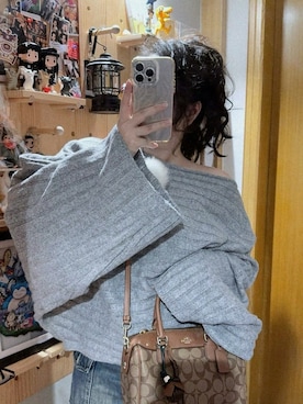 「M（エム）のアイテム（トップス）」を使った、3點69さん（レディース・158cm）の春コーディネート