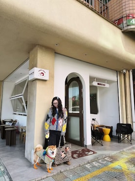 「M（エム）のアイテム（トップス、ホワイト系）」を使った、3點69さん（レディース・158cm）の春コーディネート