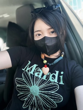 「M（エム）のアイテム（トップス、ホワイト系）」を使った、3點69さん（レディース・158cm）の春コーディネート