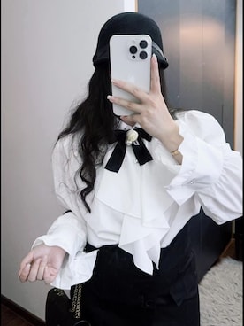 「M（エム）のアイテム（トップス）」を使った、3點69さん（レディース・158cm）の春コーディネート