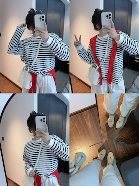 「M（エム）のアイテム（トップス）」を使った、3點69さん（レディース・158cm）の春コーディネート