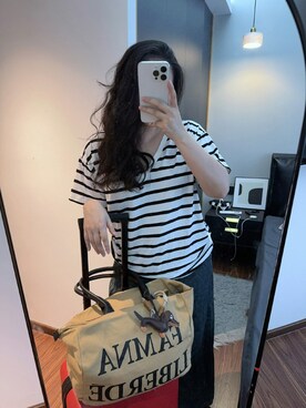 「M（エム）のアイテム（トップス）」を使った、3點69さん（レディース・158cm）の春コーディネート