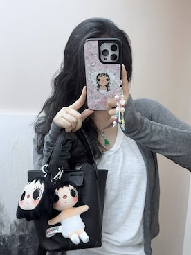 「M（エム）のアイテム（トップス、ホワイト系）」を使った、3點69さん（レディース・158cm）の春コーディネート