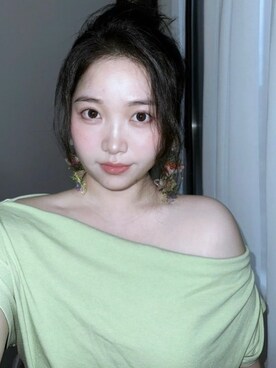 「M（エム）のアイテム（トップス）」を使った、3點69さん（レディース・158cm）の春コーディネート