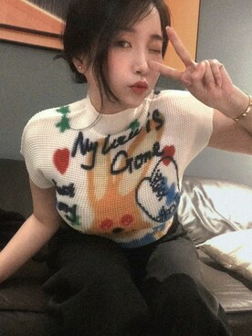 「M（エム）のアイテム（トップス）」を使った、3點69さん（レディース・158cm）の冬コーディネート