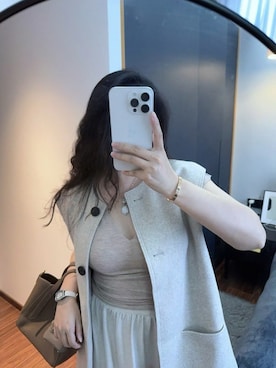 「M（エム）のアイテム（トップス）」を使った、3點69さん（レディース・158cm）の春コーディネート