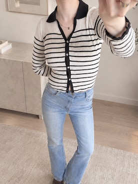 「アイテム（カーディガン/ボレロ、その他）」を使った、ナカリさん（レディース・160cm）の秋コーディネート