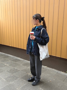 「アイテム（デニムジャケット）」を使った、rinさん（骨格ストレート・レディース・153cm）の秋コーディネート