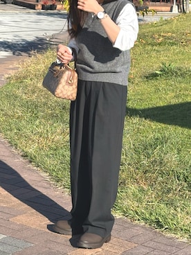 「ZARA（ザラ）のアイテム（ベスト）」を使った、rinさん（レディース・153cm）の秋コーディネート