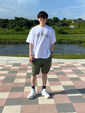 「Firsthand（ファーストハンド）のアイテム（トップス）」を使った、せ～やさん（メンズ・169cm）の夏コーディネート