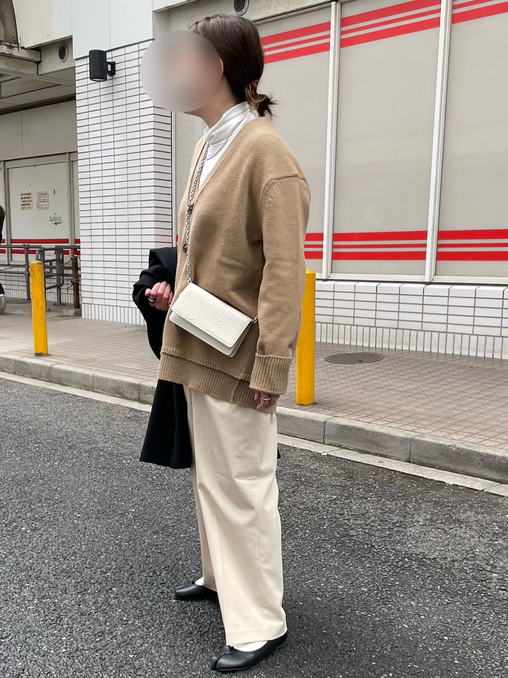 Maison Margiela チェーンウォレットバッグツイードベージュ
