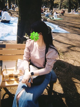 「アイテム（デニムスカート）」を使った、りどんさん（レディース・157cm・20代）の夏コーディネート