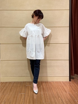 「コットンレース」｜Rosettaさん（レディース・155cm）の夏コーディネート