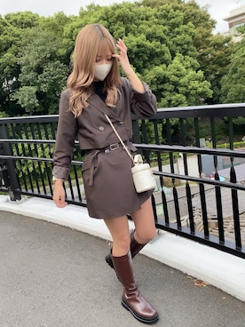 「秋のブラウンスタイル」｜「アイテム（ジャケット/アウター）」を使った、ａｎｃｈａｎさん（レディース・158cm）の秋コーディネート