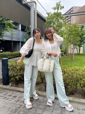 「one after another NICE CLAUP（ワンアフターアナザーナイスクラップ）のアイテム（マウンテンパーカー）」を使った、ａｎｃｈａｎさん（レディース・158cm）の夏コーディネート