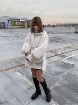 「one after another NICE CLAUP（ワンアフターアナザーナイスクラップ）のアイテム（マウンテンパーカー）」を使った、ａｎｃｈａｎさん（レディース・158cm）の冬コーディネート