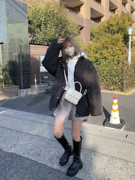 「one after another NICE CLAUP（ワンアフターアナザーナイスクラップ）のアイテム（ダウンジャケット/コート）」を使った、ａｎｃｈａｎさん（レディース・158cm）の冬コーディネート
