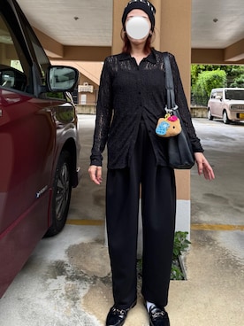 「アイテム（レインシューズ）」を使った、YUKAさん（レディース・155cm）の秋コーディネート