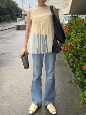 「LEPSIM（レプシィム）のアイテム」を使った、YUKAさん（レディース・155cm）の夏コーディネート