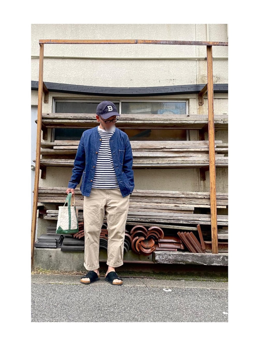 orSlowのノーカラージャケットを使った人気ファッション