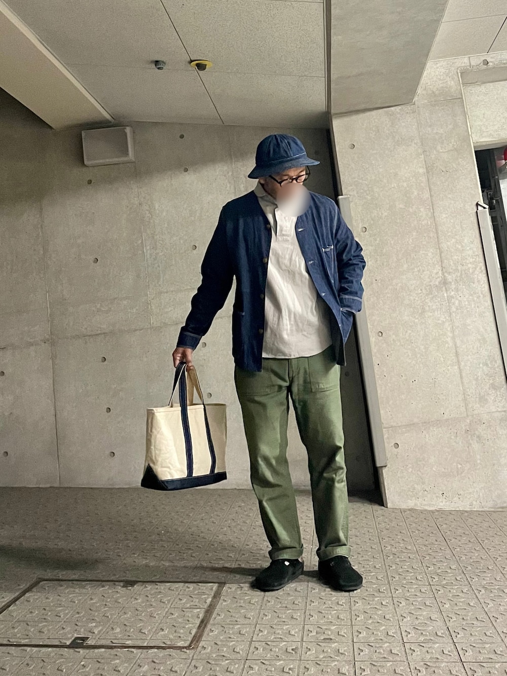 美品 orslow カーキ ノーカラージャケット サイズ2 orSlow オアスロウ ノーカラージャケット カーキ size2