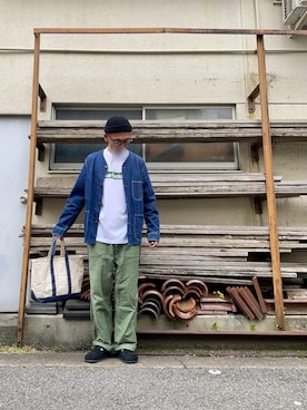 「アイテム（トップス）」を使った、yonemicci70さん（メンズ・173cm）の春コーディネート