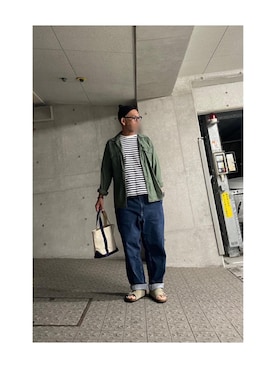 「アイテム（デニムパンツ）」を使った、yonemicci70さん（メンズ・173cm）の秋コーディネート