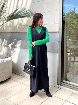 「ap retro（アプレトロ）のアイテム（ワンピース/ドレス）」を使った、RINAさん（レディース・160cm）の秋コーディネート
