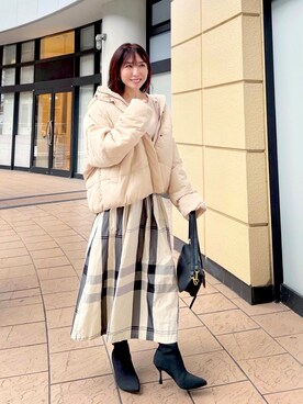 「ap retro（アプレトロ）のアイテム（ダウンジャケット/コート）」を使った、RINAさん（レディース・160cm）の秋コーディネート