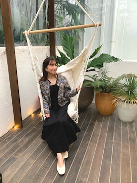 「ap retro（アプレトロ）のアイテム（ノーカラージャケット）」を使った、RINAさん（レディース・160cm）の秋コーディネート