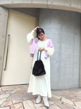 「ほめられ本命コーデ」｜「アイテム（ワンピース/ドレス）」を使った、RINAさん（レディース・160cm）の冬コーディネート