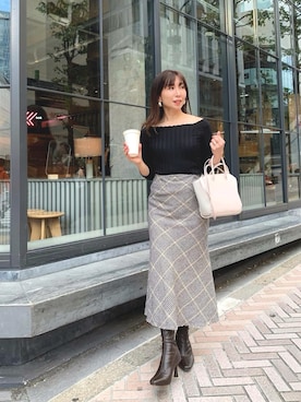 「Bermosa（ベルモサ）のアイテム」を使った、RINAさん（レディース・160cm）の秋コーディネート